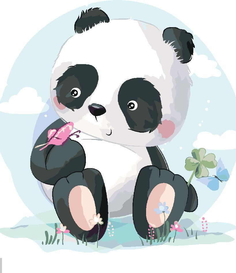zuty Malování podle čísel - PANDA S MOTÝLKEM - Rozměr: 40x50 cm, Rámování: Varianta: vypnuté plátno na rám - obrázek 5