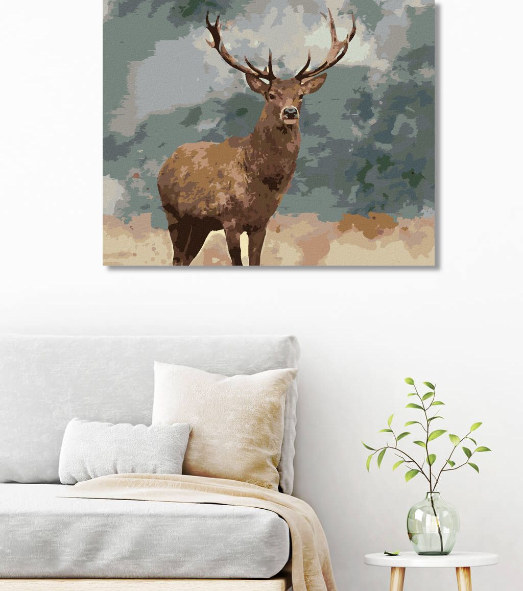zuty Malování podle čísel - DOSPĚLÝ JELEN - Rozměr: 40x50 cm, Rámování: Varianta: vypnuté plátno na rám - obrázek 4