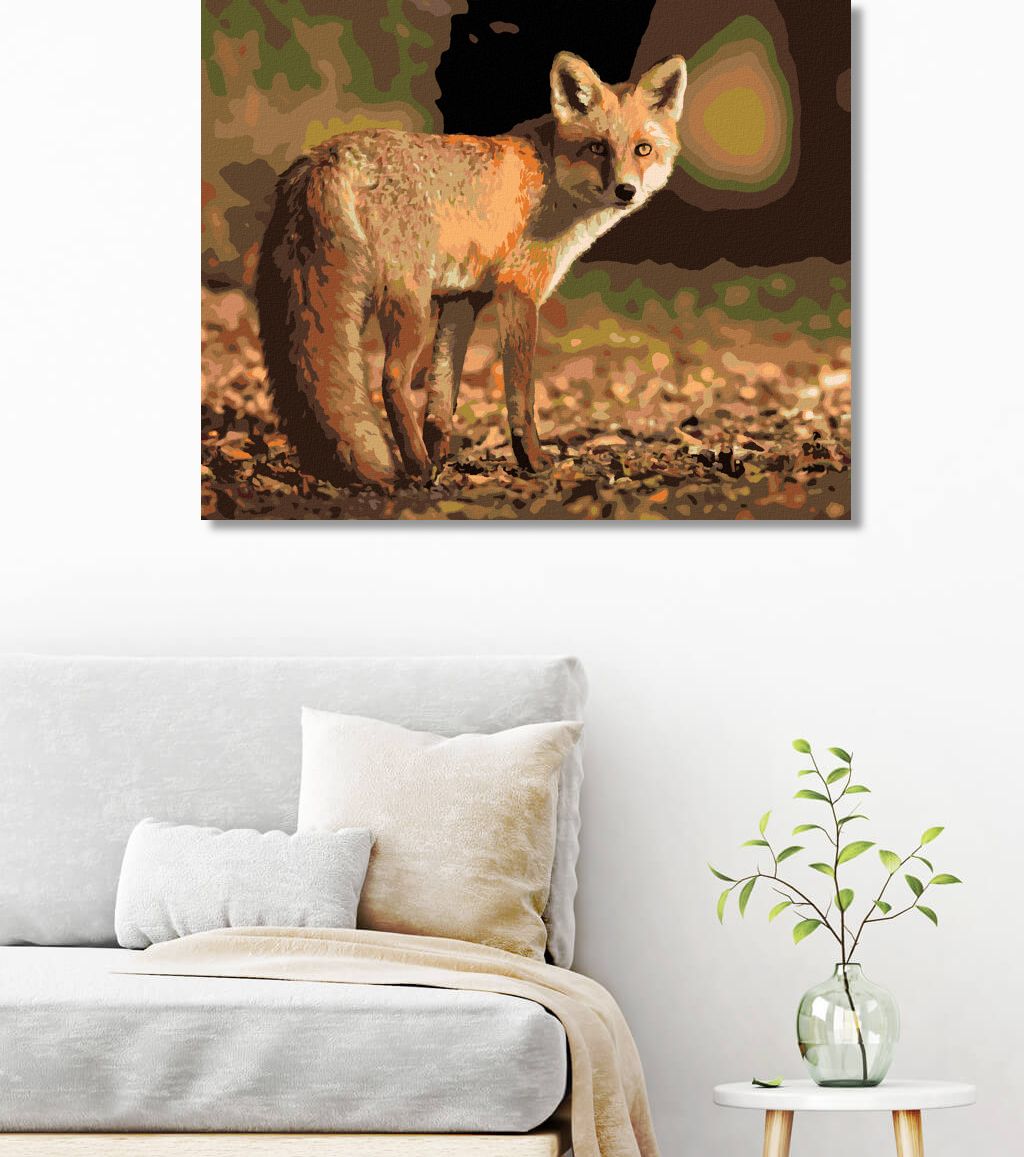 zuty Malování podle čísel - LIŠKA A PODZIM - Rozměr: 40x50 cm, Rámování: Varianta: vypnuté plátno na rám - obrázek 2
