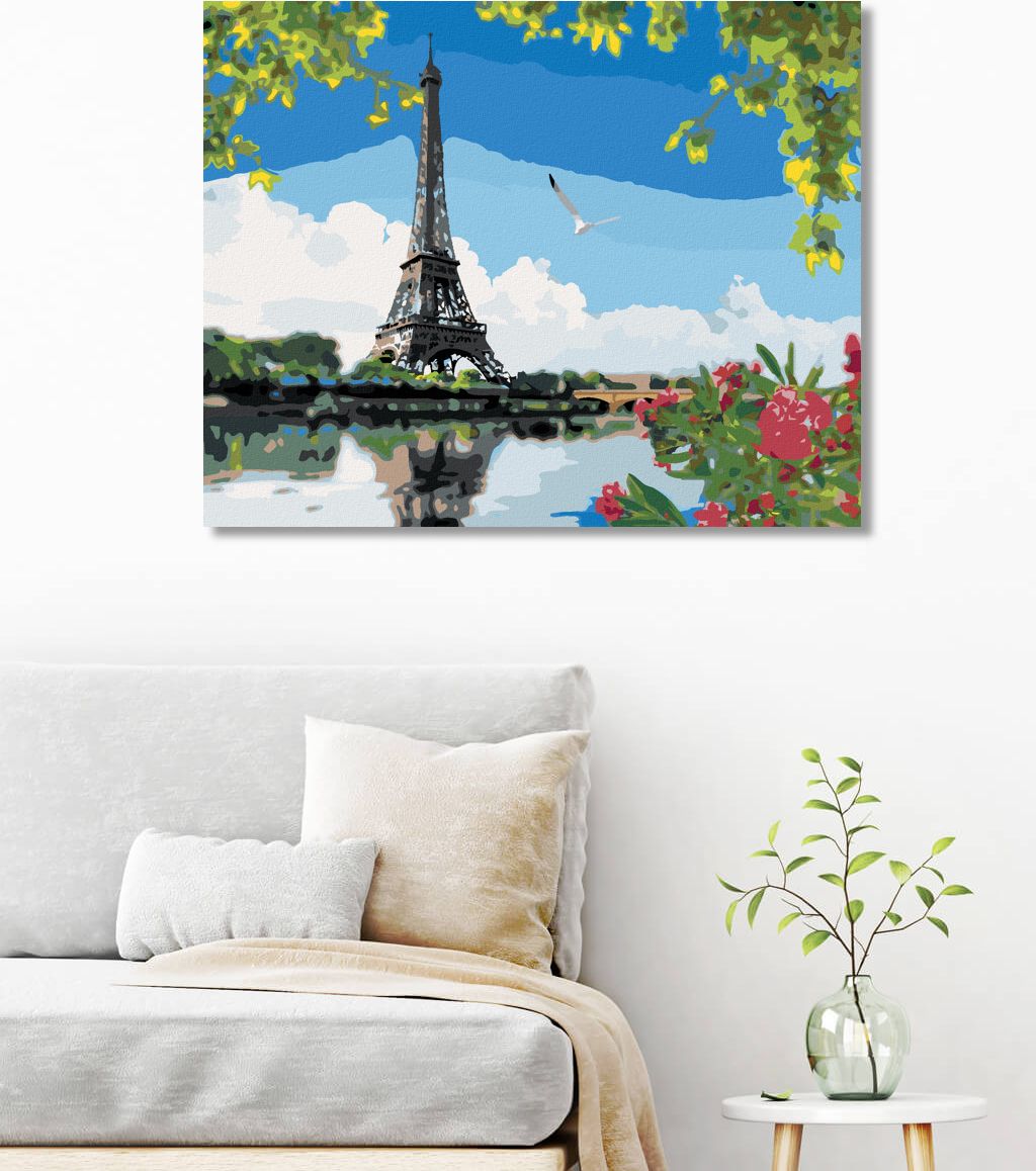 zuty Malování podle čísel - EIFFELOVA VĚŽ POHLED OD ŘEKY - Rozměr: 40x50 cm, Rámování: Varianta: bez rámu a bez vypnutí plátna - obrázek 7