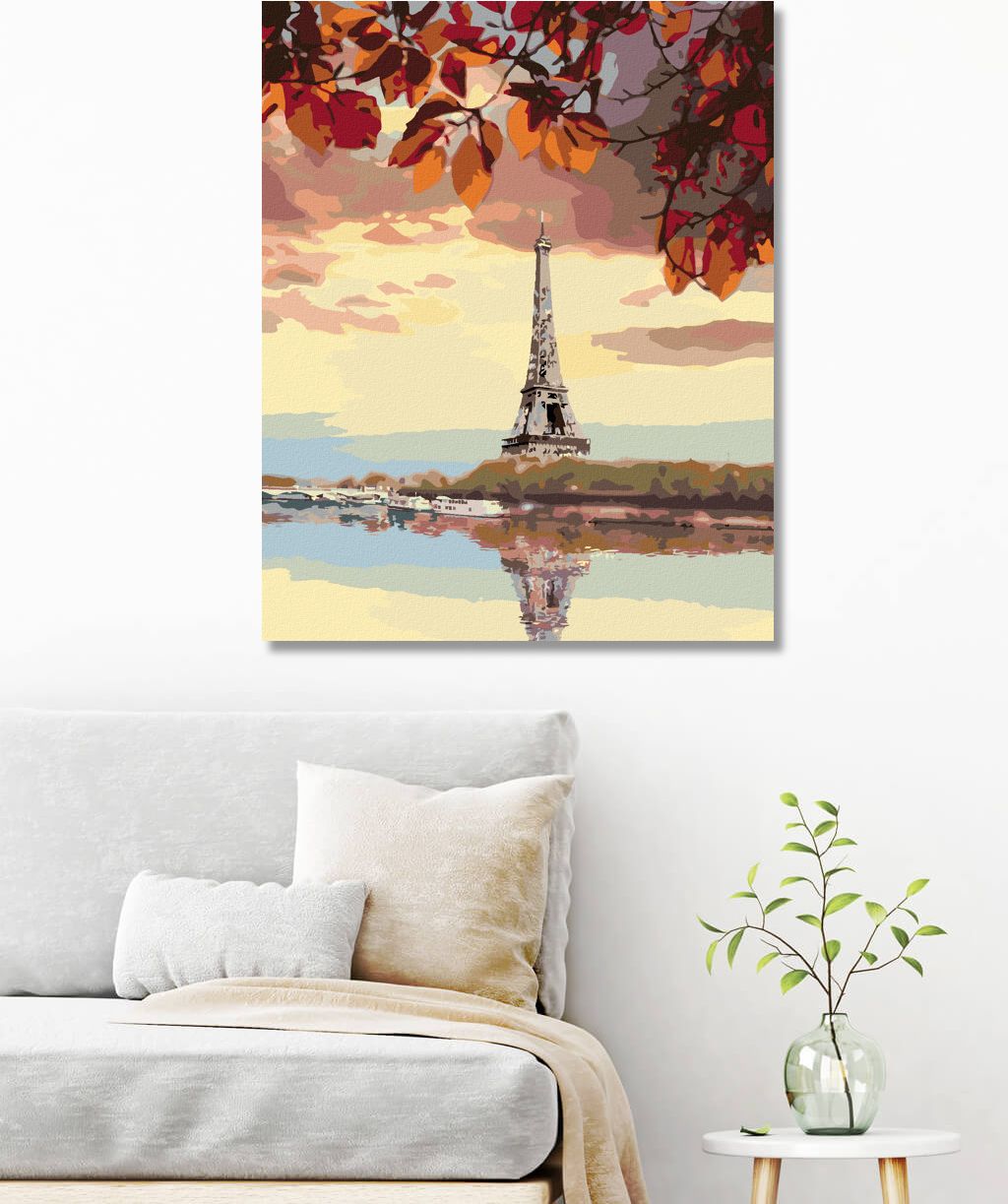zuty Malování podle čísel - EIFFELOVA VĚŽ A PODZIMNÍ LISTÍ - Rozměr: 40x50 cm, Rámování: Varianta: bez rámu a bez vypnutí plátna - obrázek 5