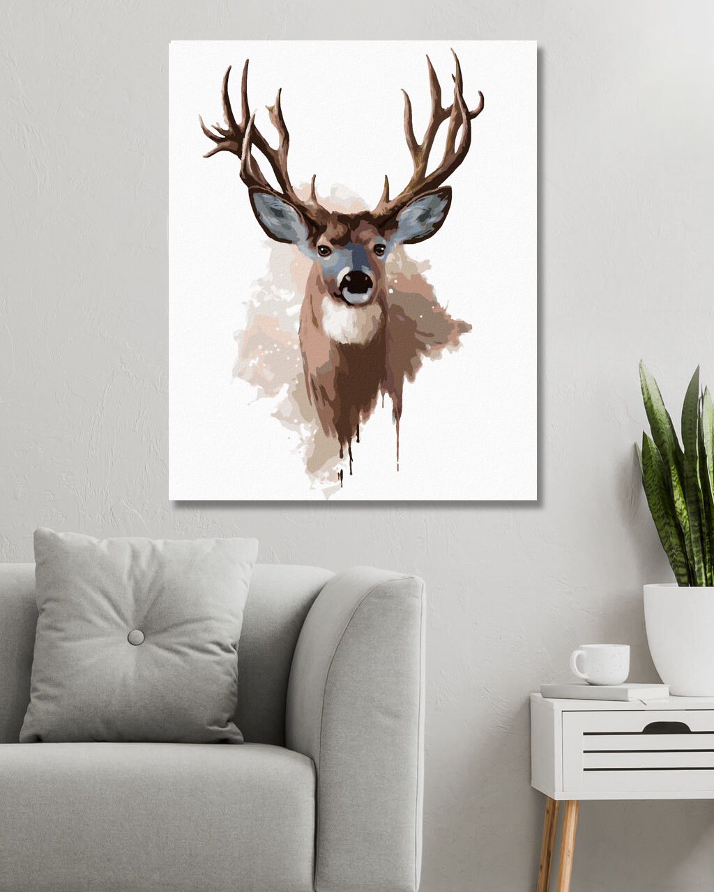 zuty Malování podle čísel - JELEN S ROZTÁHNUTÝM PAROŽÍM - Rozměr: 40x50 cm, Rámování: Varianta: vypnuté plátno na rám - obrázek 8