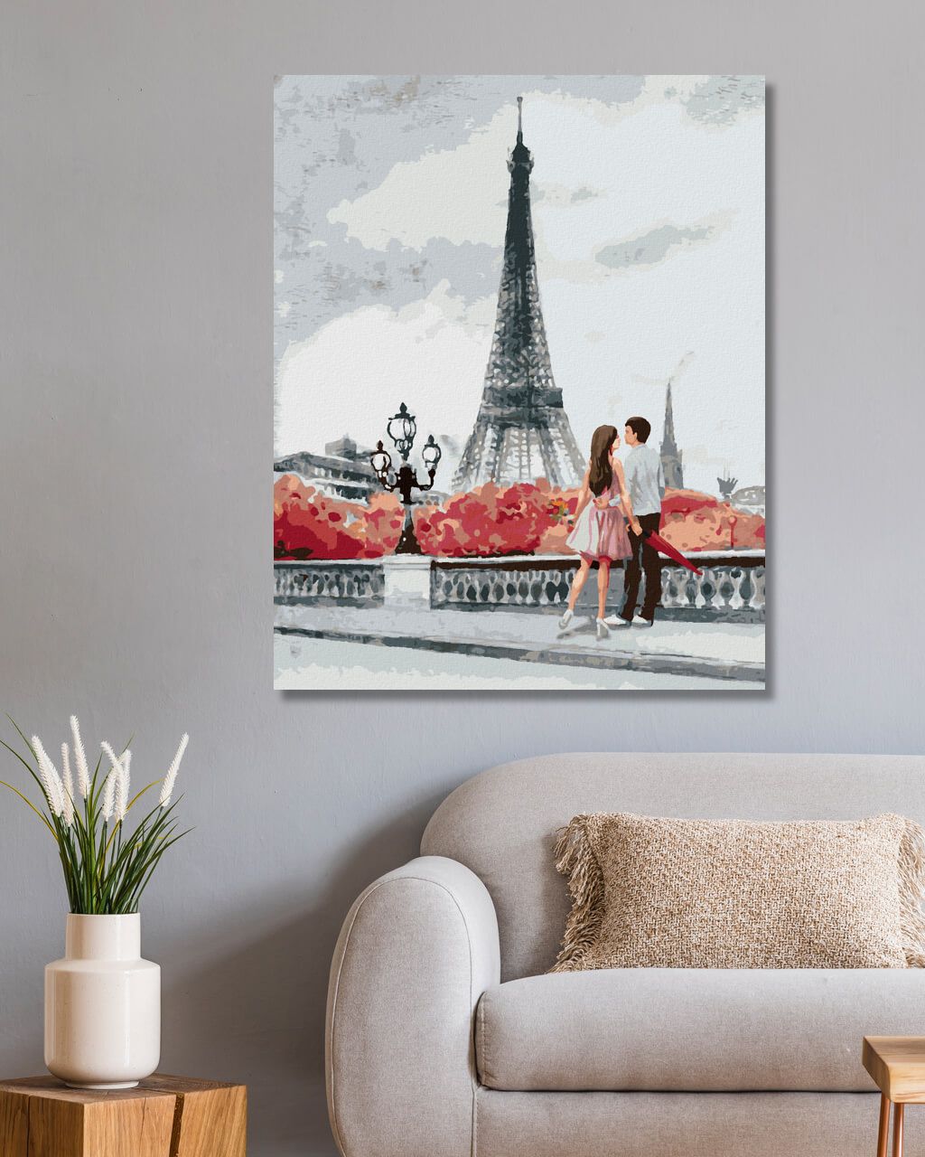 zuty Malování podle čísel - MLADÝ PÁR A EIFFELOVA VĚŽ - Rozměr: 40x50 cm, Rámování: Varianta: vypnuté plátno na rám - obrázek 8