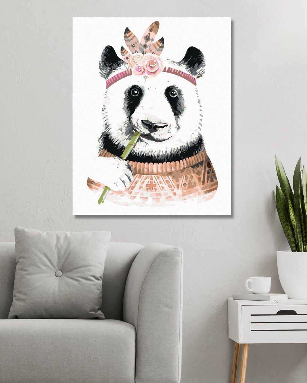 zuty Malování podle čísel - BOHO PANDA - Rozměr: 40x50 cm, Rámování: Varianta: bez rámu a bez vypnutí plátna - obrázek 9