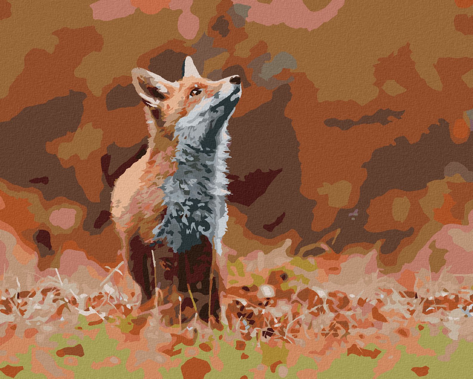 zuty Malování podle čísel - LIŠKA V LESE - Rozměr: 40x50 cm, Rámování: Varianta: bez rámu a bez vypnutí plátna - obrázek 1