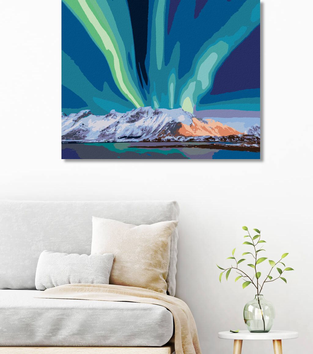 zuty Malování podle čísel - HORA A POLÁRNÍ ZÁŘE - Rozměr: 40x50 cm, Rámování: Varianta: bez rámu a bez vypnutí plátna - obrázek 9