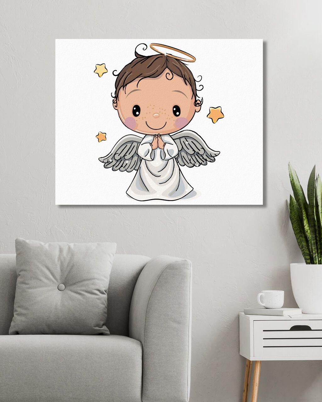 zuty Malování podle čísel - DĚTSKÝ ANDĚL - Rozměr: 40x50 cm, Rámování: Varianta: bez rámu a bez vypnutí plátna - obrázek 7