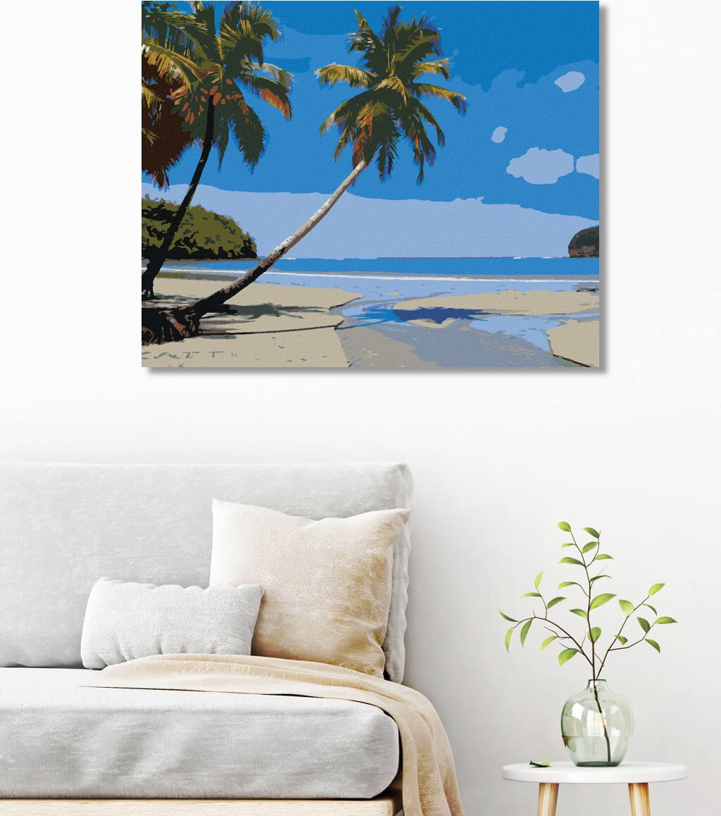 zuty Malování podle čísel - TROPICKÁ PLÁŽ V KARIBIKU - Rozměr: 40x50 cm, Rámování: Varianta: bez rámu a bez vypnutí plátna - obrázek 5