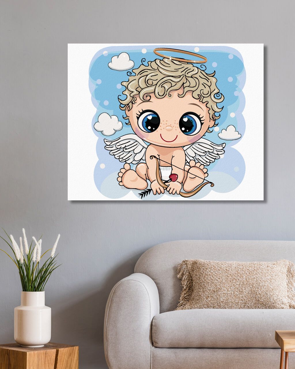 zuty Malování podle čísel - ROZTOMILÝ ANDĚL - Rozměr: 40x50 cm, Rámování: Varianta: vypnuté plátno na rám - obrázek 8