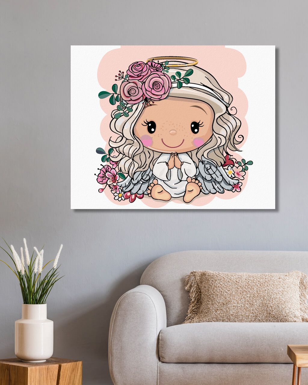 zuty Malování podle čísel - DÍVKA S RŮŽEMI - Rozměr: 40x50 cm, Rámování: Varianta: bez rámu a bez vypnutí plátna - obrázek 6