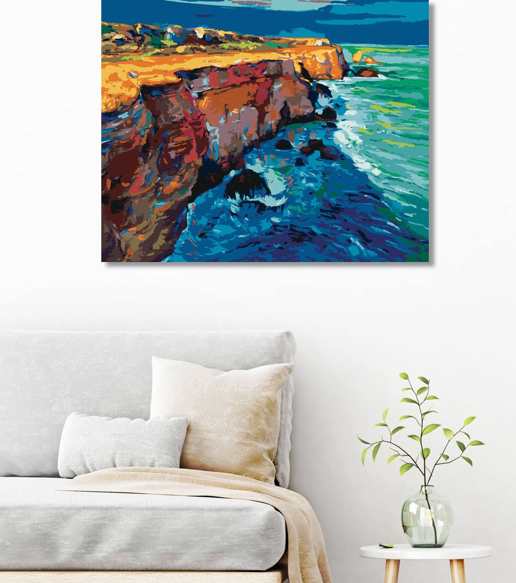 zuty Malování podle čísel - VLNY NARÁŽEJÍCÍ DO SKAL - Rozměr: 40x50 cm, Rámování: Varianta: vypnuté plátno na rám - obrázek 10