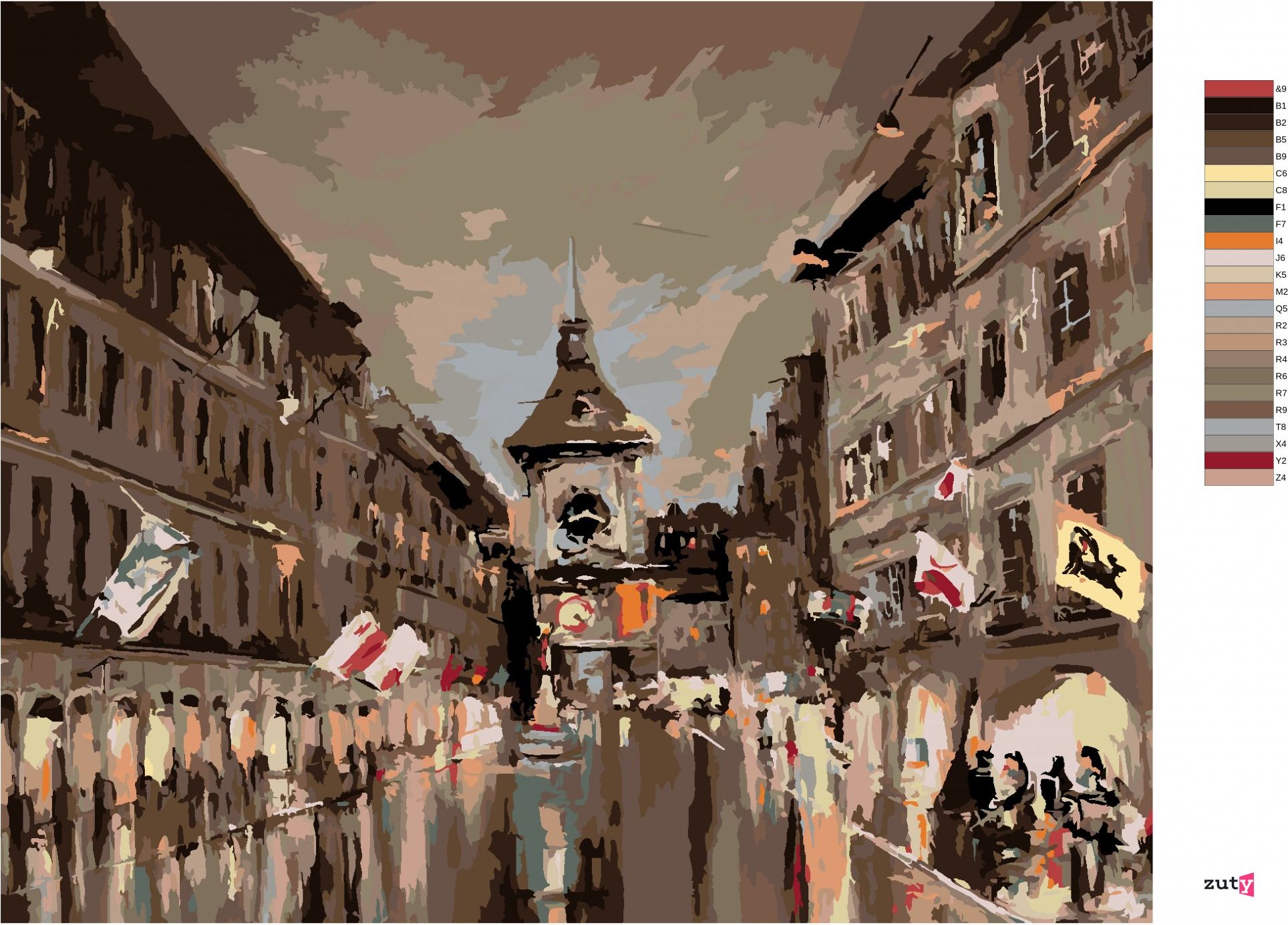zuty Malování podle čísel - KRAMGASSOVÁ ULICE V PODVEČER - Rozměr: 40x50 cm, Rámování: Varianta: vypnuté plátno na rám - obrázek 7