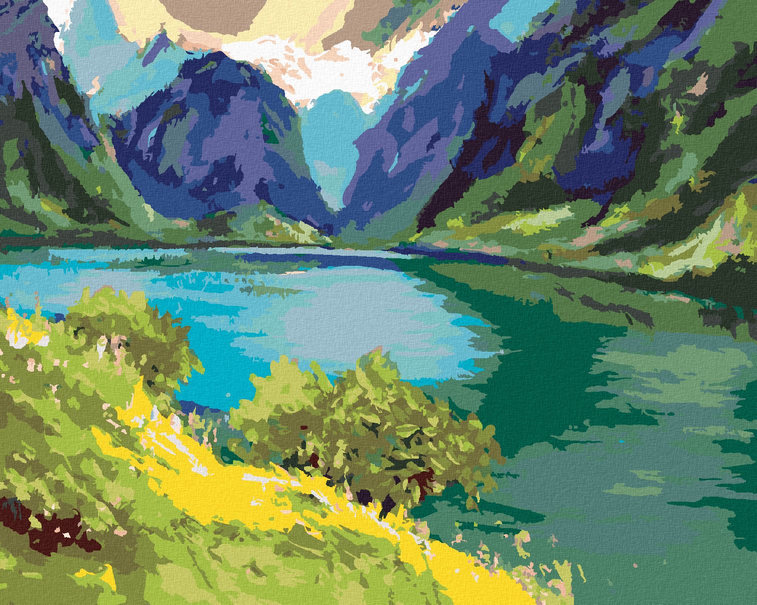 zuty Malování podle čísel - KLIDNÉ HORSKÉ PROSTŘEDÍ - Rozměr: 40x50 cm, Rámování: Varianta: vypnuté plátno na rám - obrázek 1