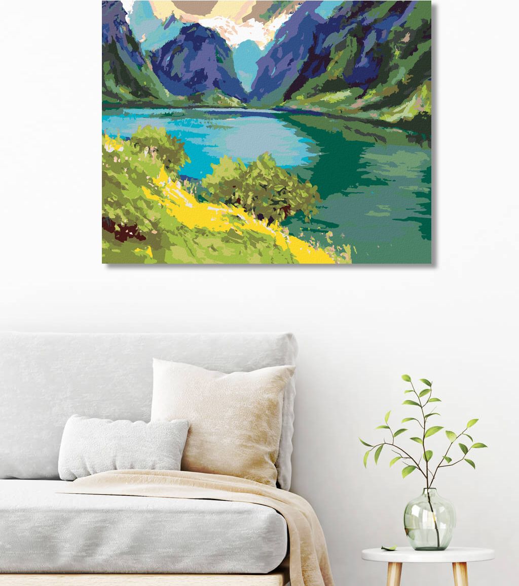 zuty Malování podle čísel - KLIDNÉ HORSKÉ PROSTŘEDÍ - Rozměr: 40x50 cm, Rámování: Varianta: vypnuté plátno na rám - obrázek 5