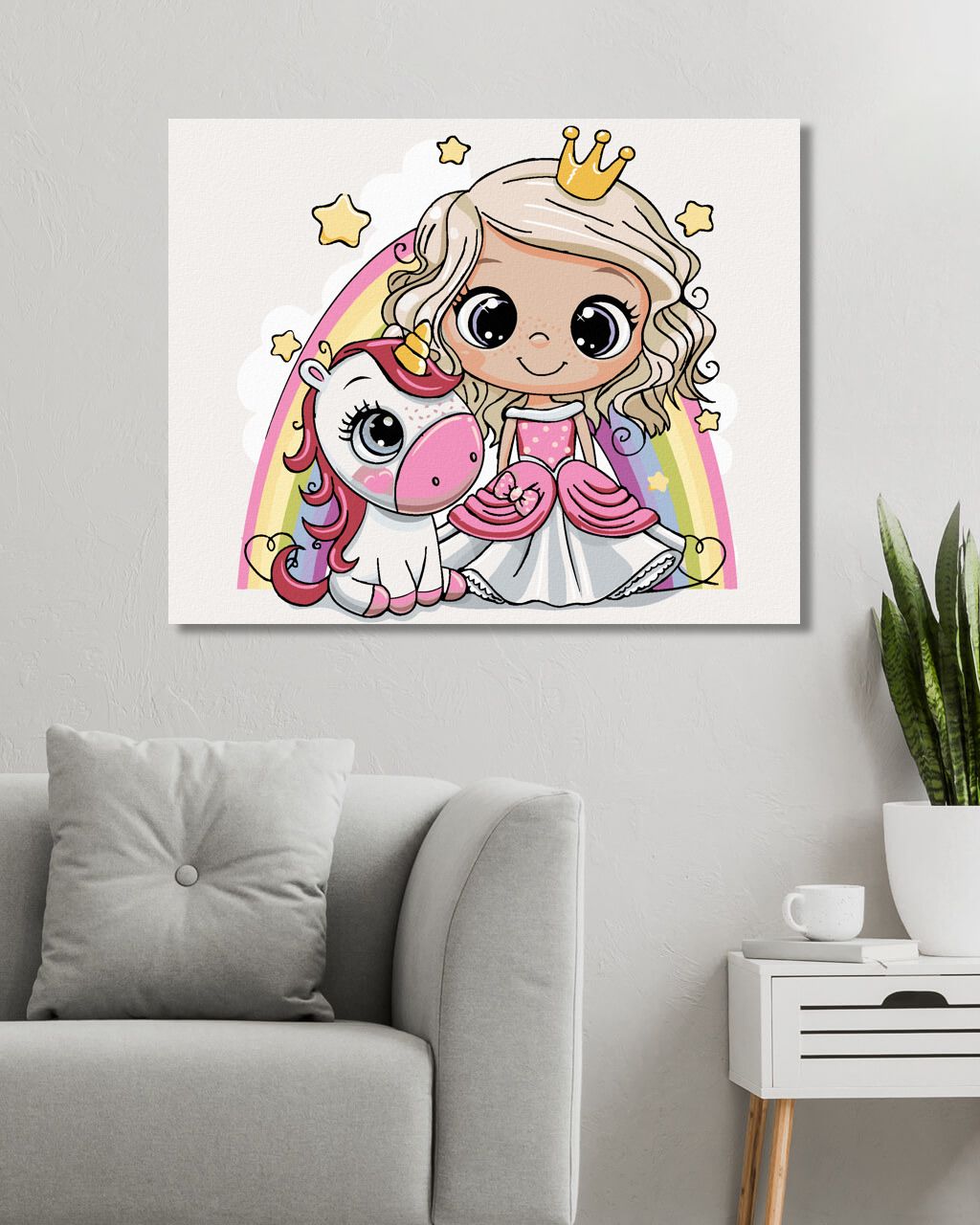 zuty Malování podle čísel - DÍVKA A JEDNOROŽEC S DUHOU - Rozměr: 40x50 cm, Rámování: Varianta: vypnuté plátno na rám - obrázek 8