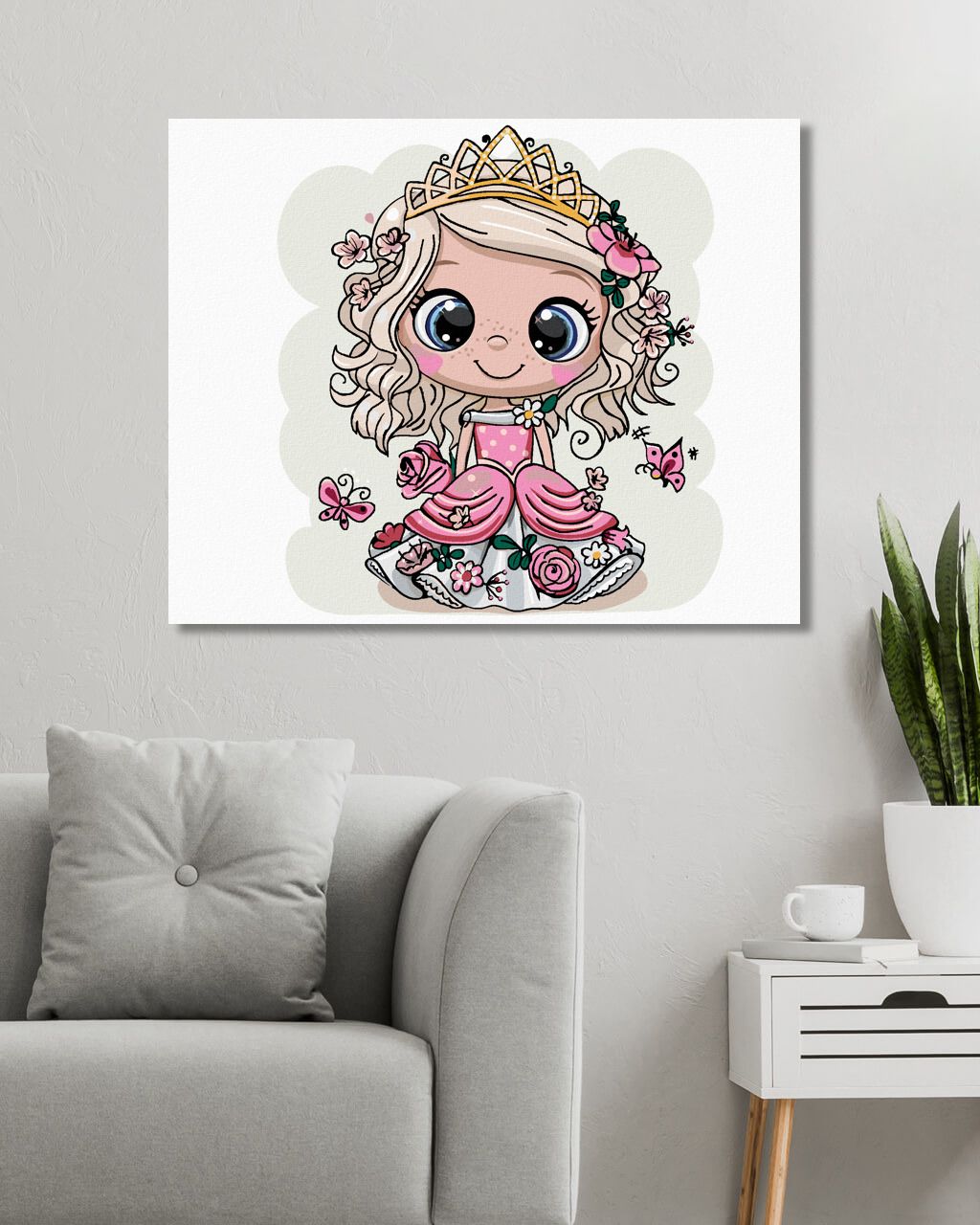 zuty Malování podle čísel - DÍVKA PRINCEZNA S MOTÝLY - Rozměr: 40x50 cm, Rámování: Varianta: vypnuté plátno na rám - obrázek 8