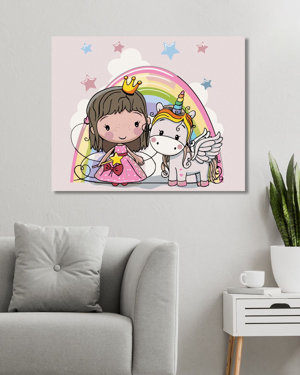 zuty Malování podle čísel - PRINCEZNA A JEDNOROŽEC - Rozměr: 40x50 cm, Rámování: Varianta: vypnuté plátno na rám - obrázek 5