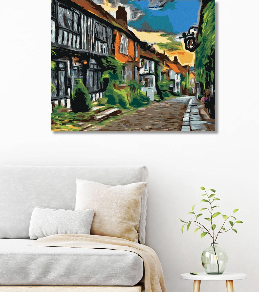 zuty Malování podle čísel - ULIČKA VE VÝCHODNÍM SUSSEXU - Rozměr: 40x50 cm, Rámování: Varianta: vypnuté plátno na rám - obrázek 9