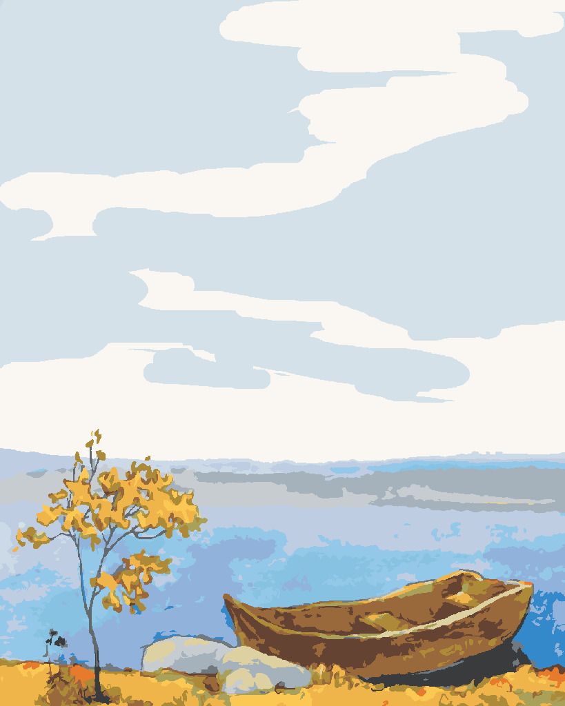 zuty Malování podle čísel - LOĎKA U BŘEHU - Rozměr: 40x50 cm, Rámování: Varianta: vypnuté plátno na rám - obrázek 6