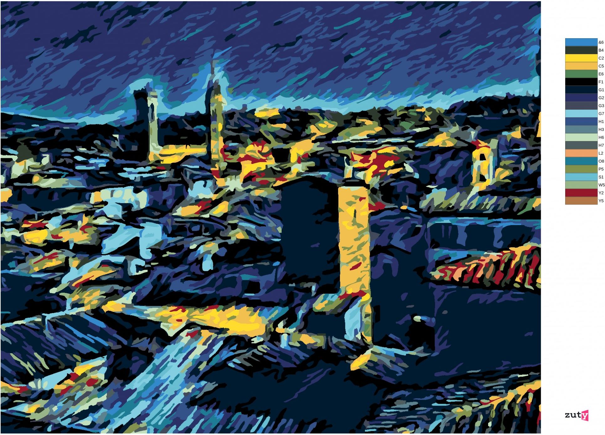 zuty Malování podle čísel - FLORENCE PODLE VAN GOGHA - Rozměr: 40x50 cm, Rámování: Varianta: vypnuté plátno na rám - obrázek 9