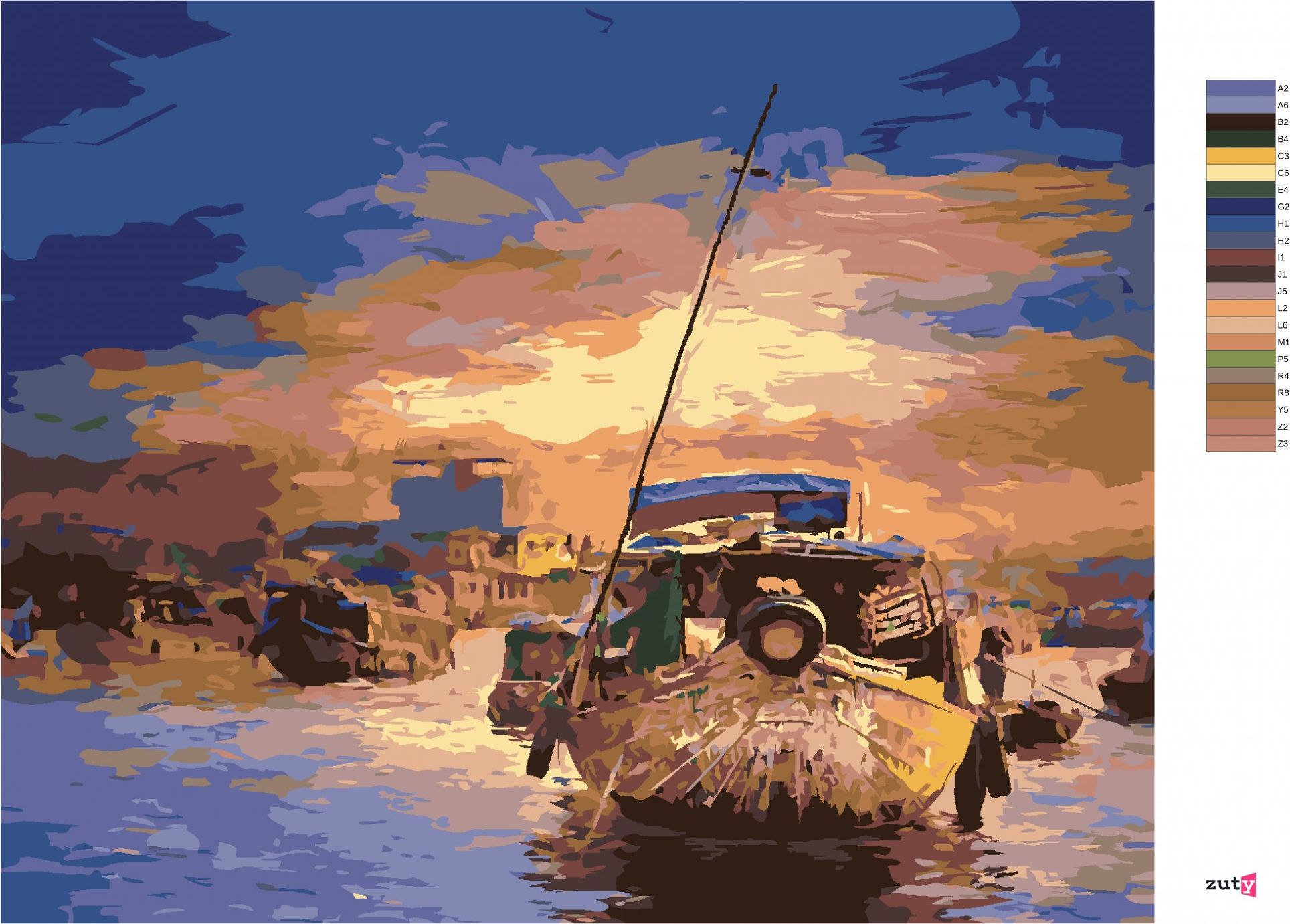 zuty Malování podle čísel - LODĚ VE VIETNAMU - Rozměr: 40x50 cm, Rámování: Varianta: vypnuté plátno na rám - obrázek 9