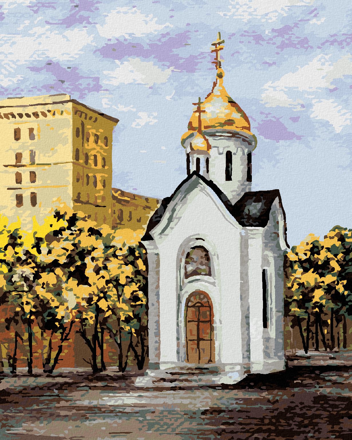 zuty Malování podle čísel - RUSKÁ KAPLIČKA - Rozměr: 40x50 cm, Rámování: Varianta: bez rámu a bez vypnutí plátna - obrázek 1