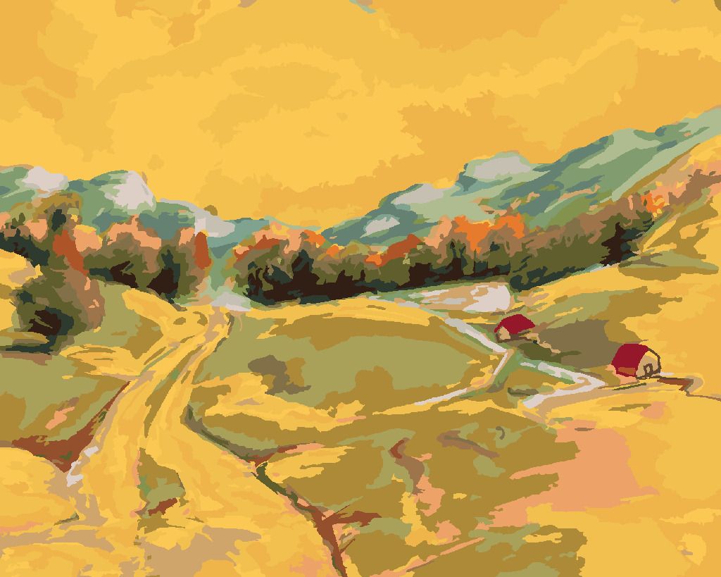 zuty Malování podle čísel - POHLED NA LETNÍ KRAJINU - Rozměr: 40x50 cm, Rámování: Varianta: vypnuté plátno na rám - obrázek 8