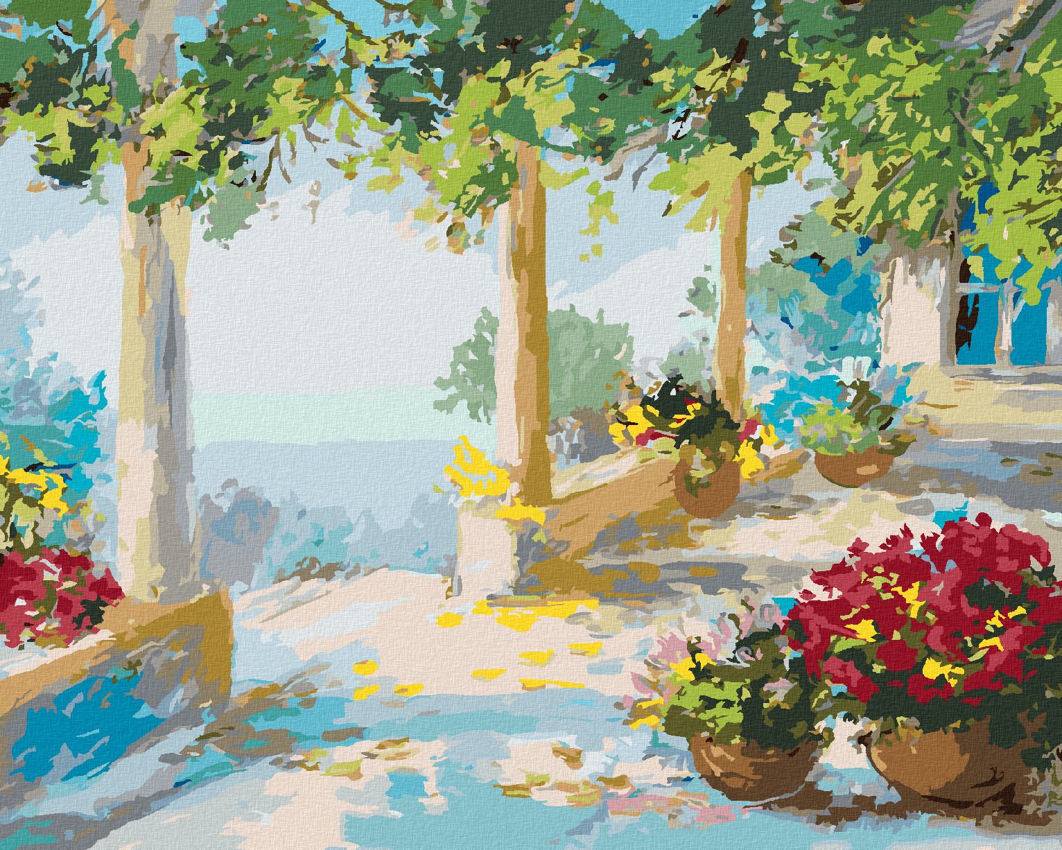 zuty Malování podle čísel - TERASA U MOŘE - Rozměr: 40x50 cm, Rámování: Varianta: vypnuté plátno na rám - obrázek 1