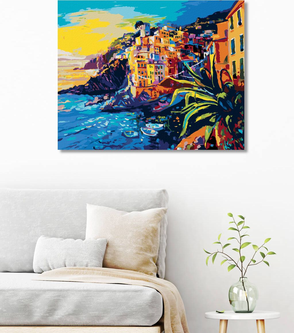 zuty Malování podle čísel - LODĚ A STARÉ DOMY NA POBŘEŽÍ - Rozměr: 40x50 cm, Rámování: Varianta: vypnuté plátno na rám - obrázek 7