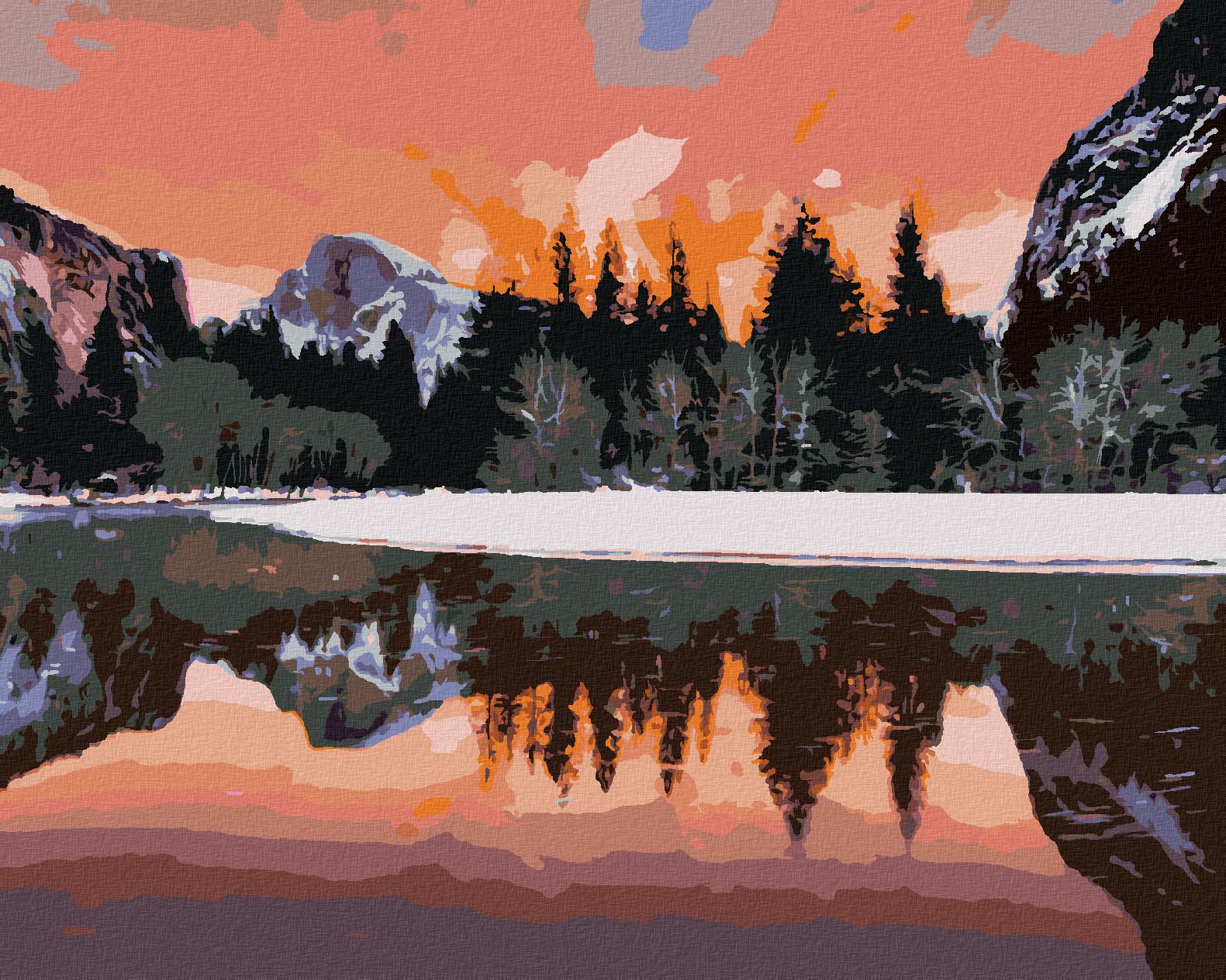 zuty Malování podle čísel - KRAJINA YOSEMITSKÉHO NÁRODNÍHO PARKU V KALIFORNII - Rozměr: 40x50 cm, Rámování: Varianta: vypnuté plátno na rám - obrázek 1
