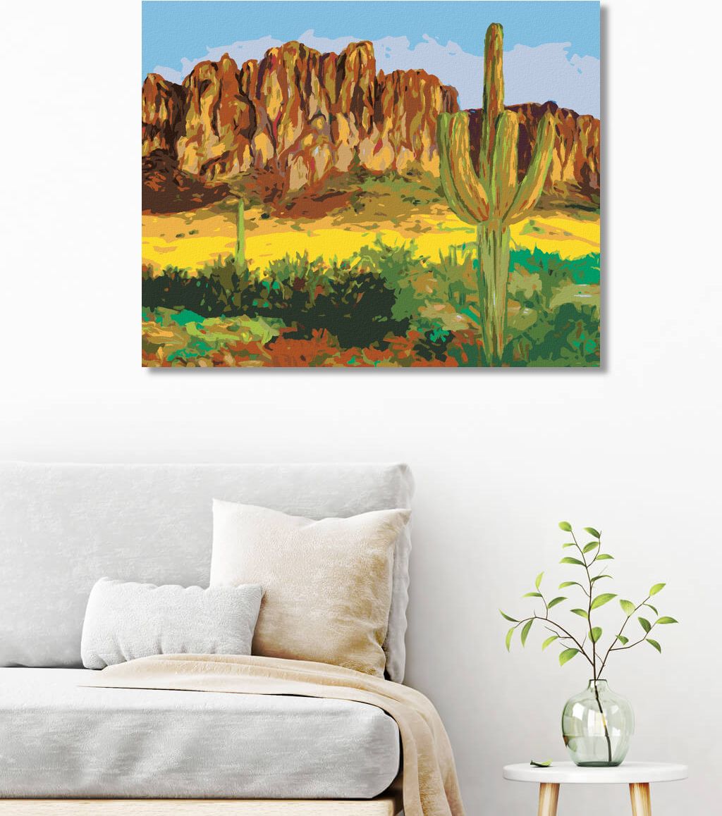 zuty Malování podle čísel - ARIZONSKÁ POUŠTNÍ KRAJINA - Rozměr: 40x50 cm, Rámování: Varianta: bez rámu a bez vypnutí plátna - obrázek 10