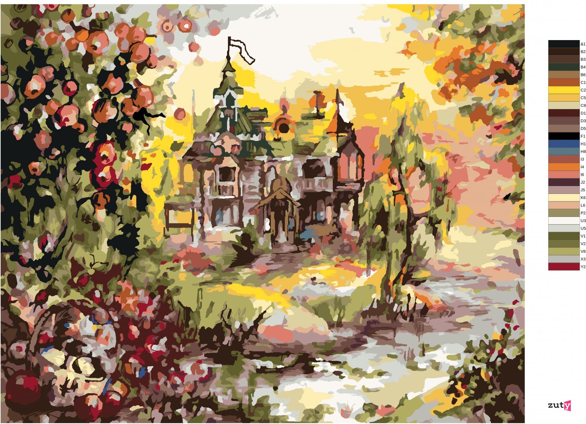 zuty Malování podle čísel - POHÁDKOVÝ DŮM - Rozměr: 40x50 cm, Rámování: Varianta: vypnuté plátno na rám - obrázek 8