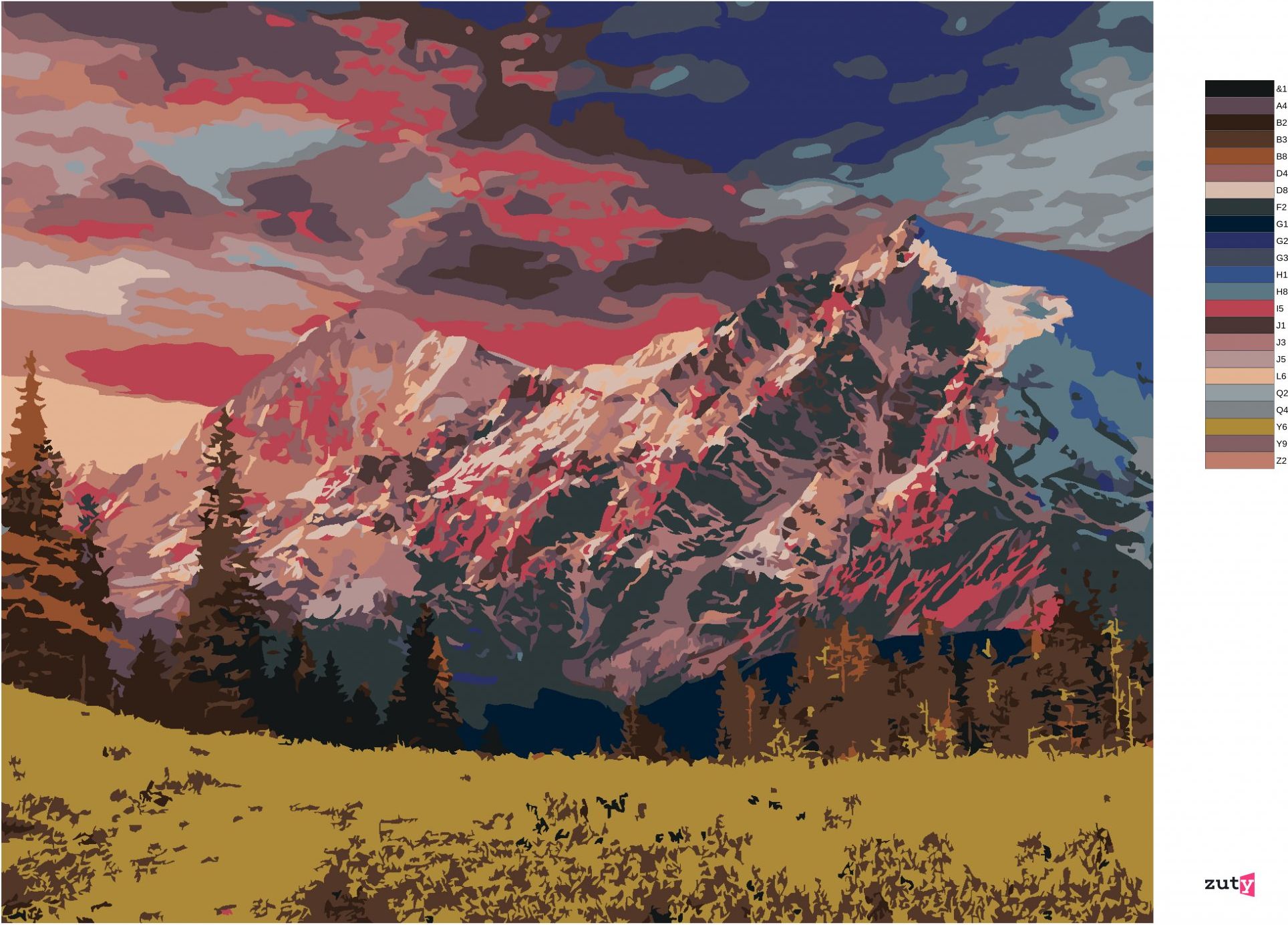 zuty Malování podle čísel - POHÁDKOVÁ KRAJINA V ALPÁCH - Rozměr: 40x50 cm, Rámování: Varianta: vypnuté plátno na rám - obrázek 4
