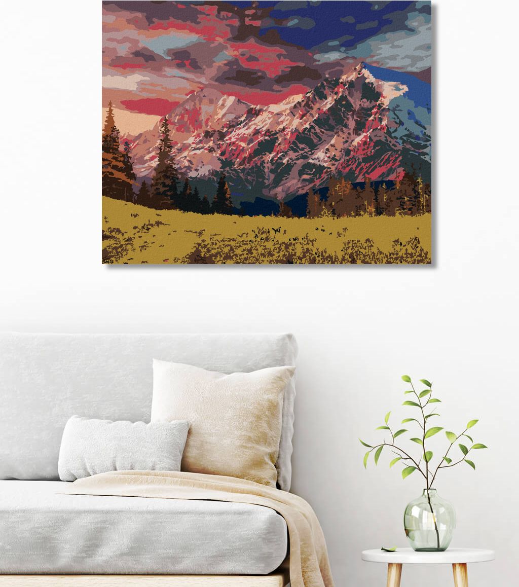 zuty Malování podle čísel - POHÁDKOVÁ KRAJINA V ALPÁCH - Rozměr: 40x50 cm, Rámování: Varianta: vypnuté plátno na rám - obrázek 5