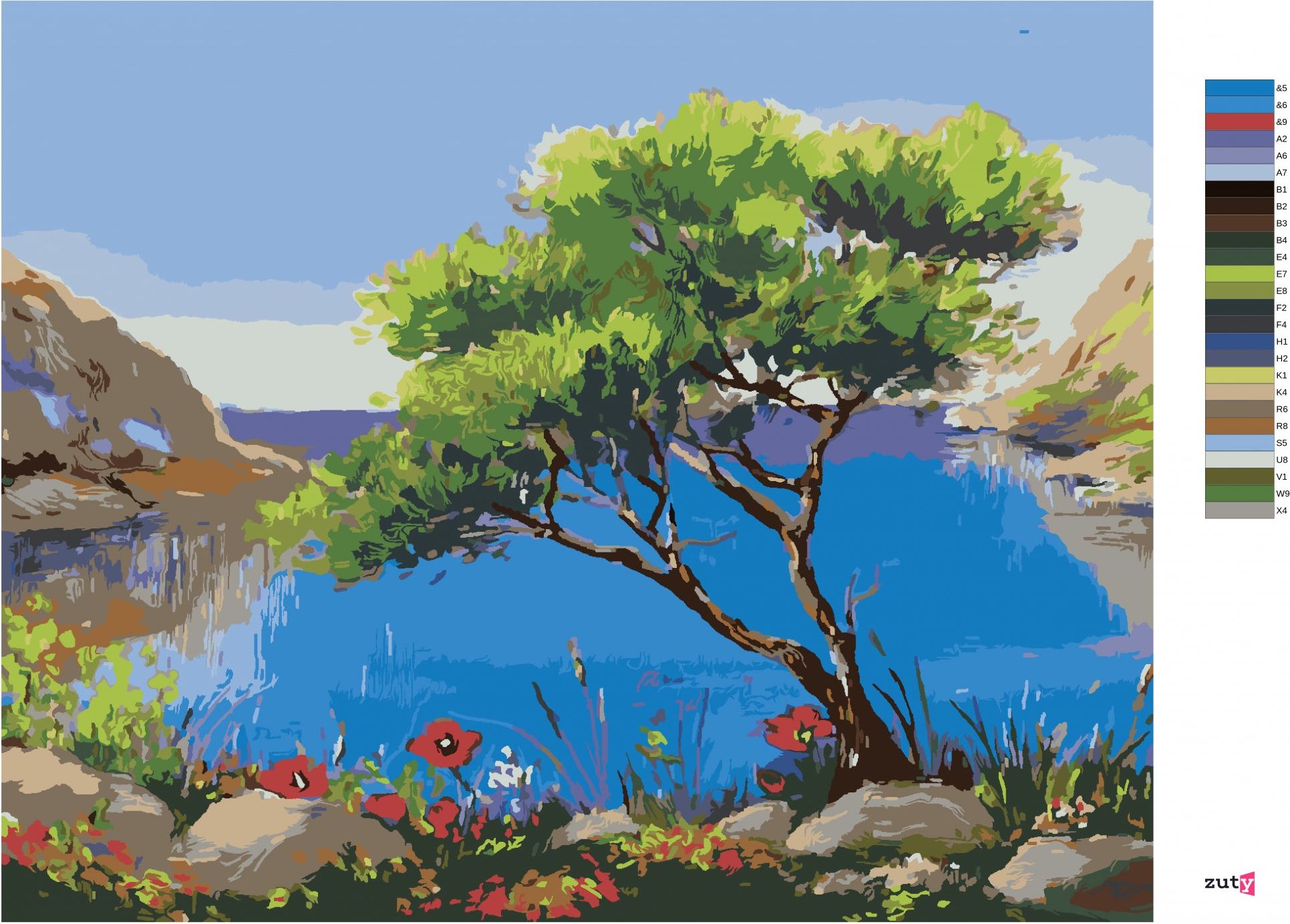 zuty Malování podle čísel - MOŘSKÁ KRAJINA - Rozměr: 40x50 cm, Rámování: Varianta: bez rámu a bez vypnutí plátna - obrázek 4