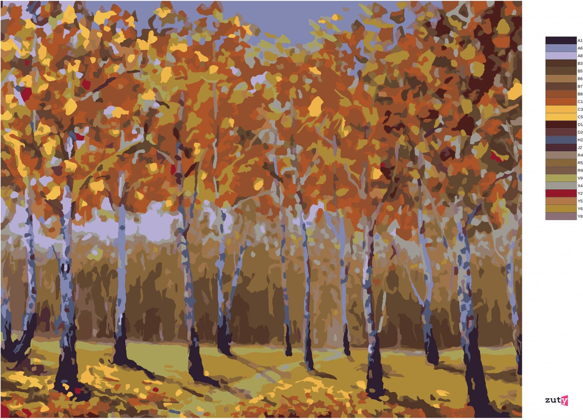 zuty Malování podle čísel - PODZIMNÍ BŘÍZY - Rozměr: 40x50 cm, Rámování: Varianta: vypnuté plátno na rám - obrázek 16