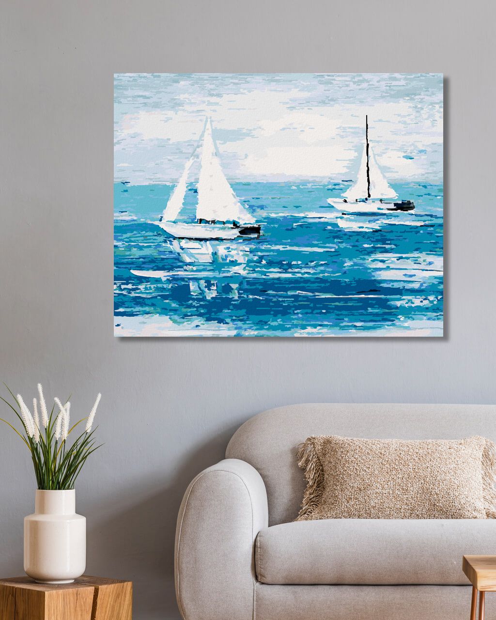 zuty Malování podle čísel - LOĎKY NA MOŘI - Rozměr: 40x50 cm, Rámování: Varianta: bez rámu a bez vypnutí plátna - obrázek 7