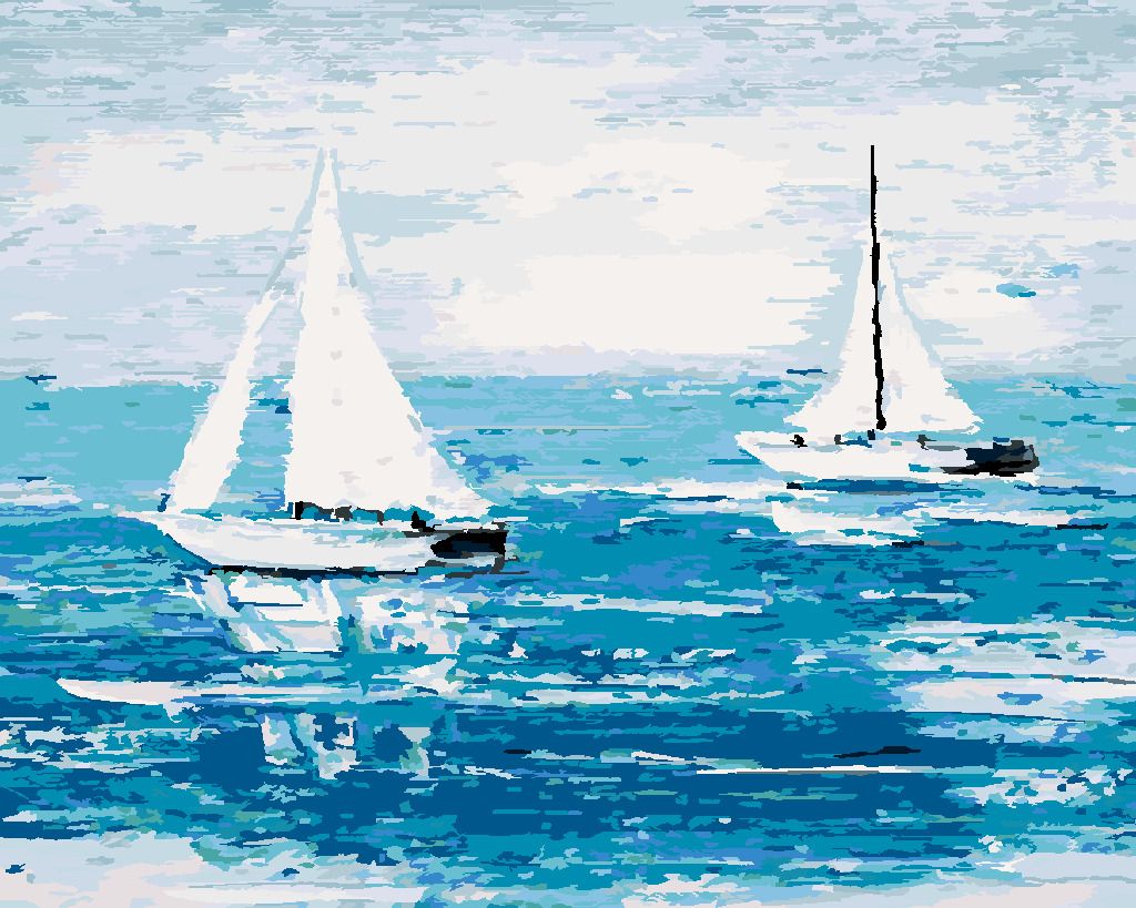 zuty Malování podle čísel - LOĎKY NA MOŘI - Rozměr: 40x50 cm, Rámování: Varianta: vypnuté plátno na rám - obrázek 6