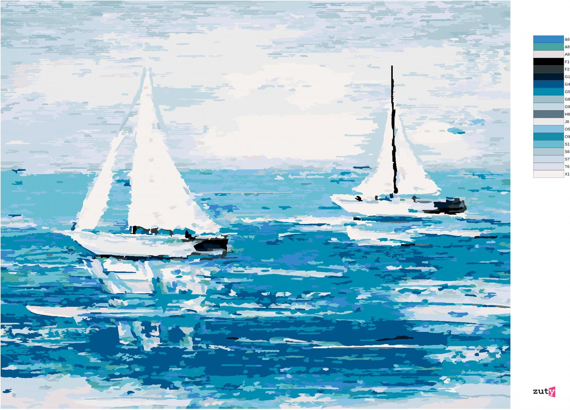 zuty Malování podle čísel - LOĎKY NA MOŘI - Rozměr: 40x50 cm, Rámování: Varianta: vypnuté plátno na rám - obrázek 10