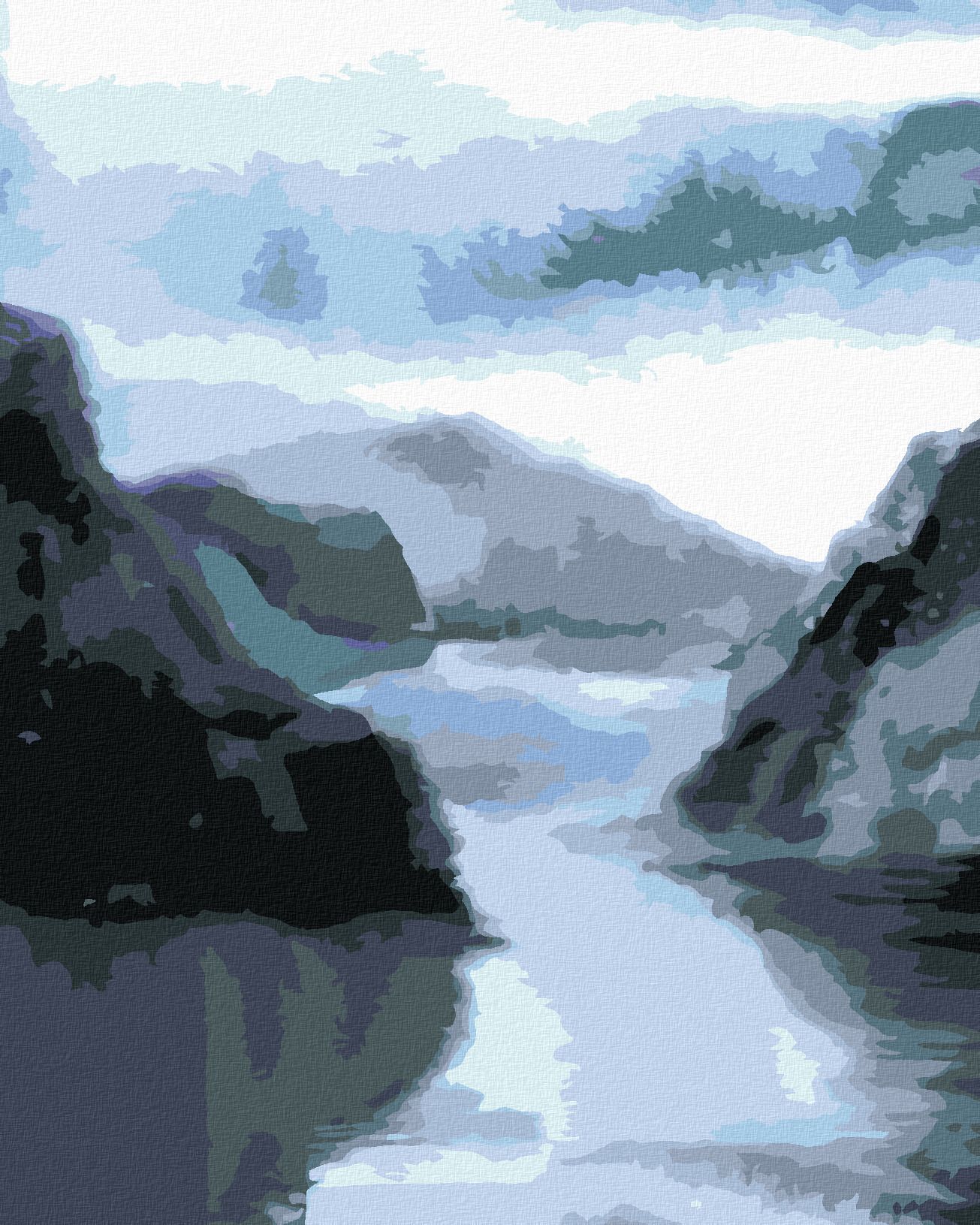 zuty Malování podle čísel - KRAJINA V NORSKU - Rozměr: 40x50 cm, Rámování: Varianta: vypnuté plátno na rám - obrázek 1