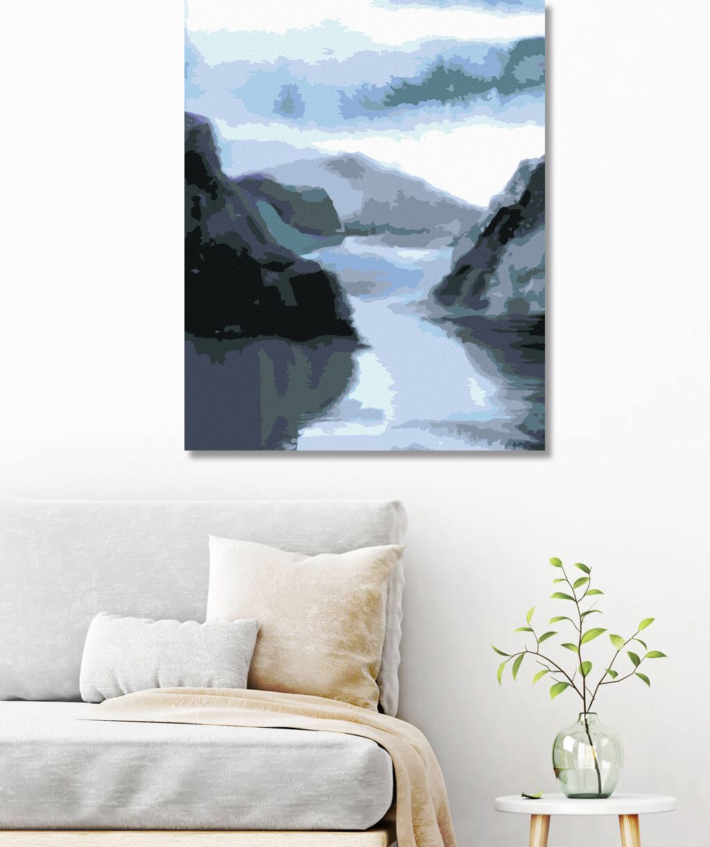 zuty Malování podle čísel - KRAJINA V NORSKU - Rozměr: 40x50 cm, Rámování: Varianta: vypnuté plátno na rám - obrázek 6
