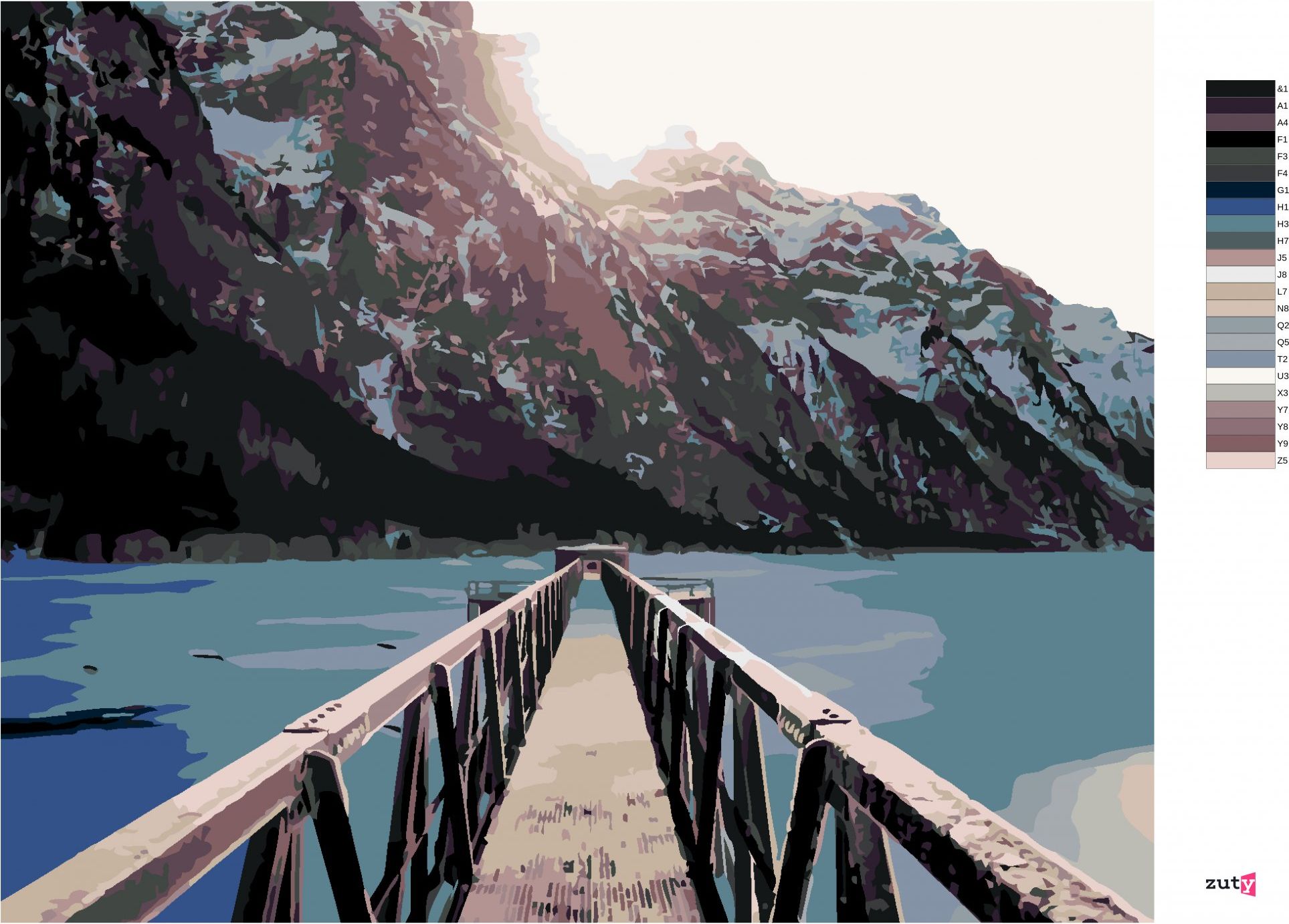 zuty Malování podle čísel - KLÖNTHALERSEE V ZIMĚ S MŮSTKEM - Rozměr: 40x50 cm, Rámování: Varianta: vypnuté plátno na rám - obrázek 10