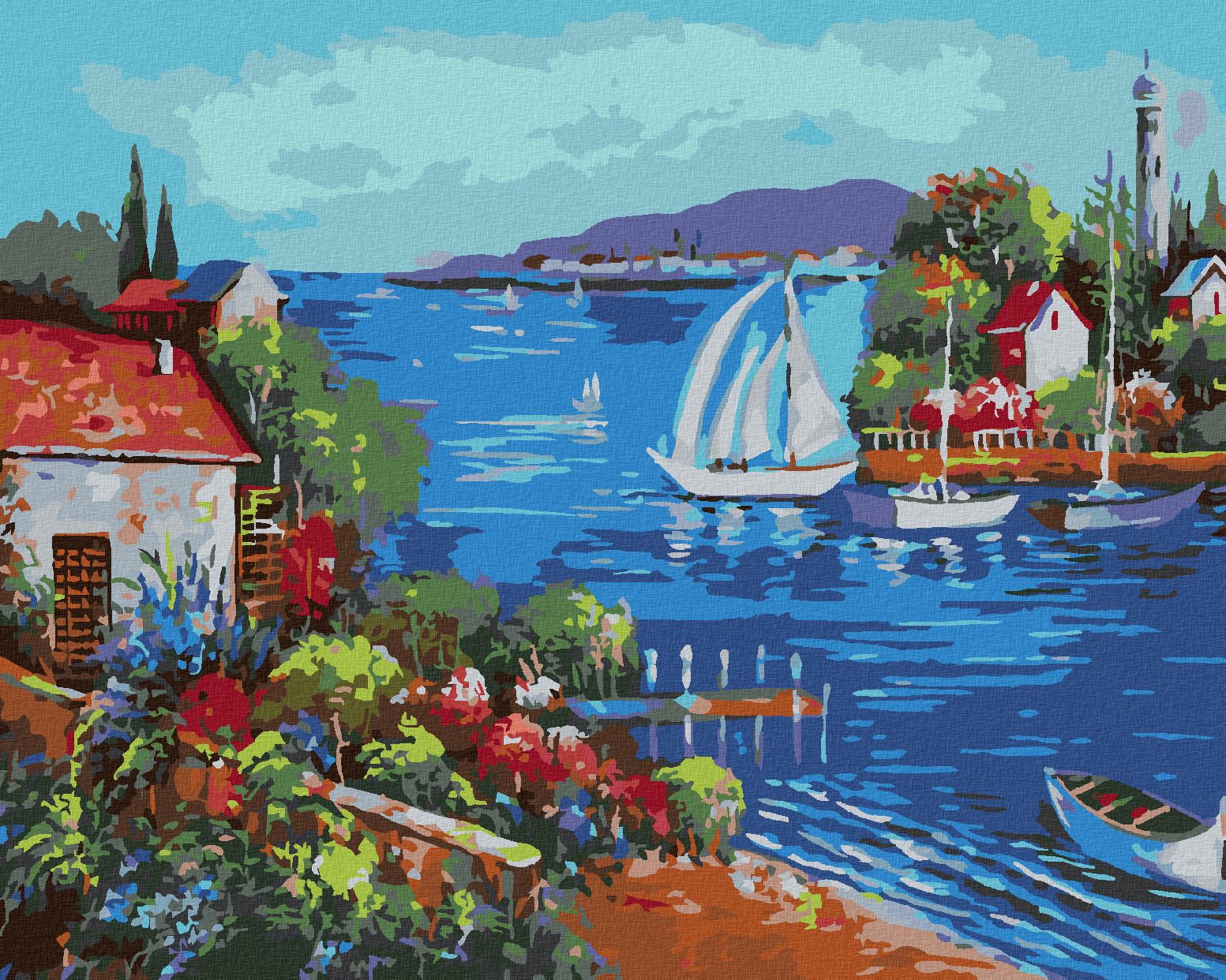 zuty Malování podle čísel - MOŘSKÁ ZÁTOKA - Rozměr: 40x50 cm, Rámování: Varianta: bez rámu a bez vypnutí plátna - obrázek 1