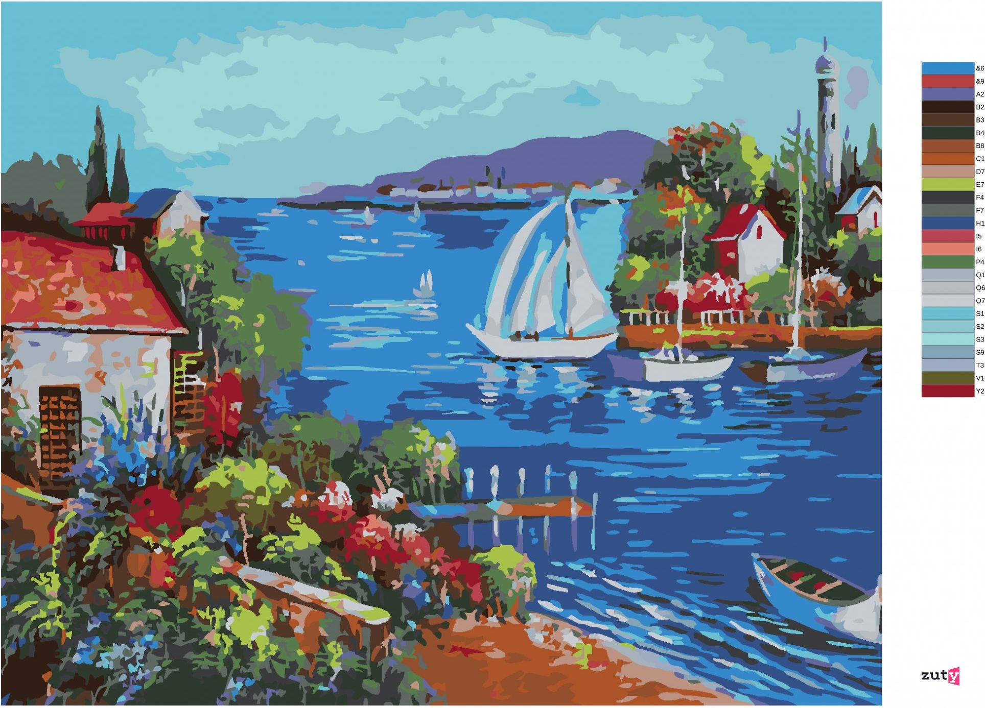 zuty Malování podle čísel - MOŘSKÁ ZÁTOKA - Rozměr: 40x50 cm, Rámování: Varianta: bez rámu a bez vypnutí plátna - obrázek 5