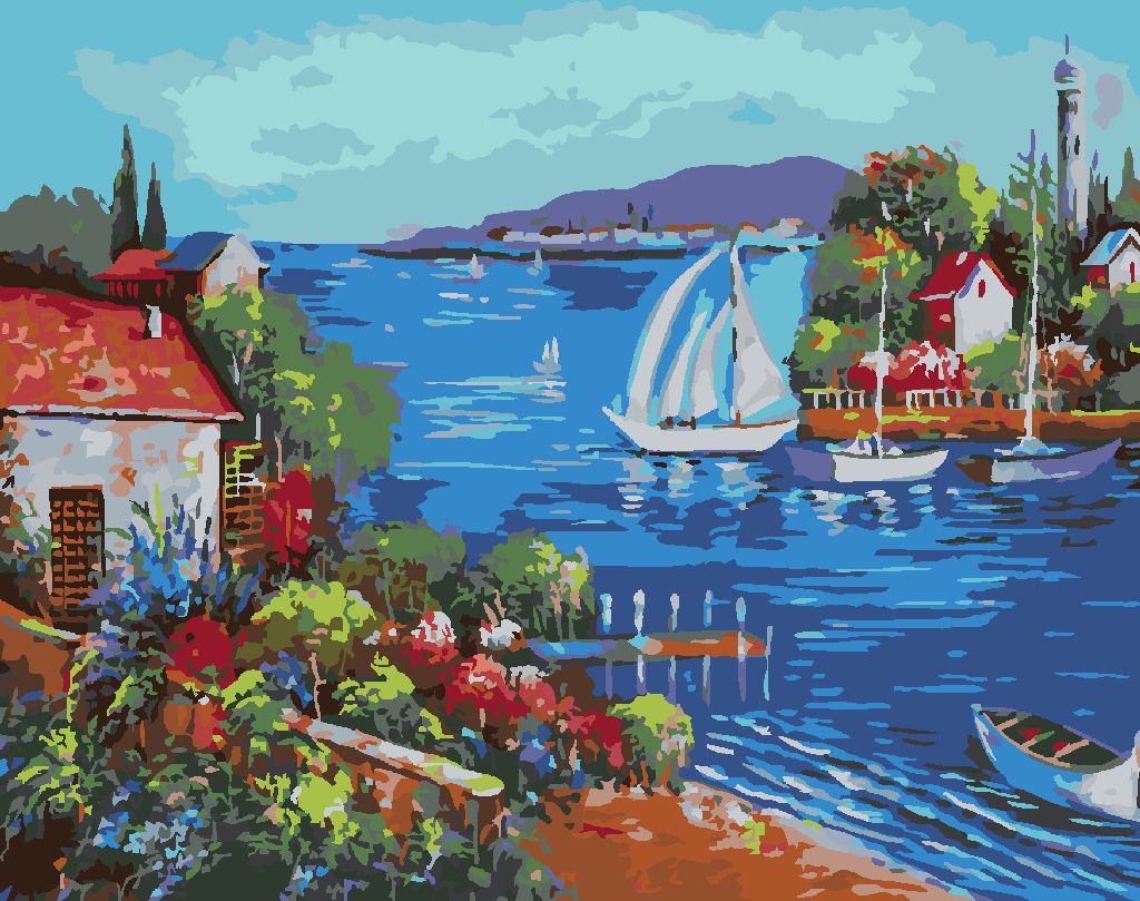 zuty Malování podle čísel - MOŘSKÁ ZÁTOKA - Rozměr: 40x50 cm, Rámování: Varianta: vypnuté plátno na rám - obrázek 4