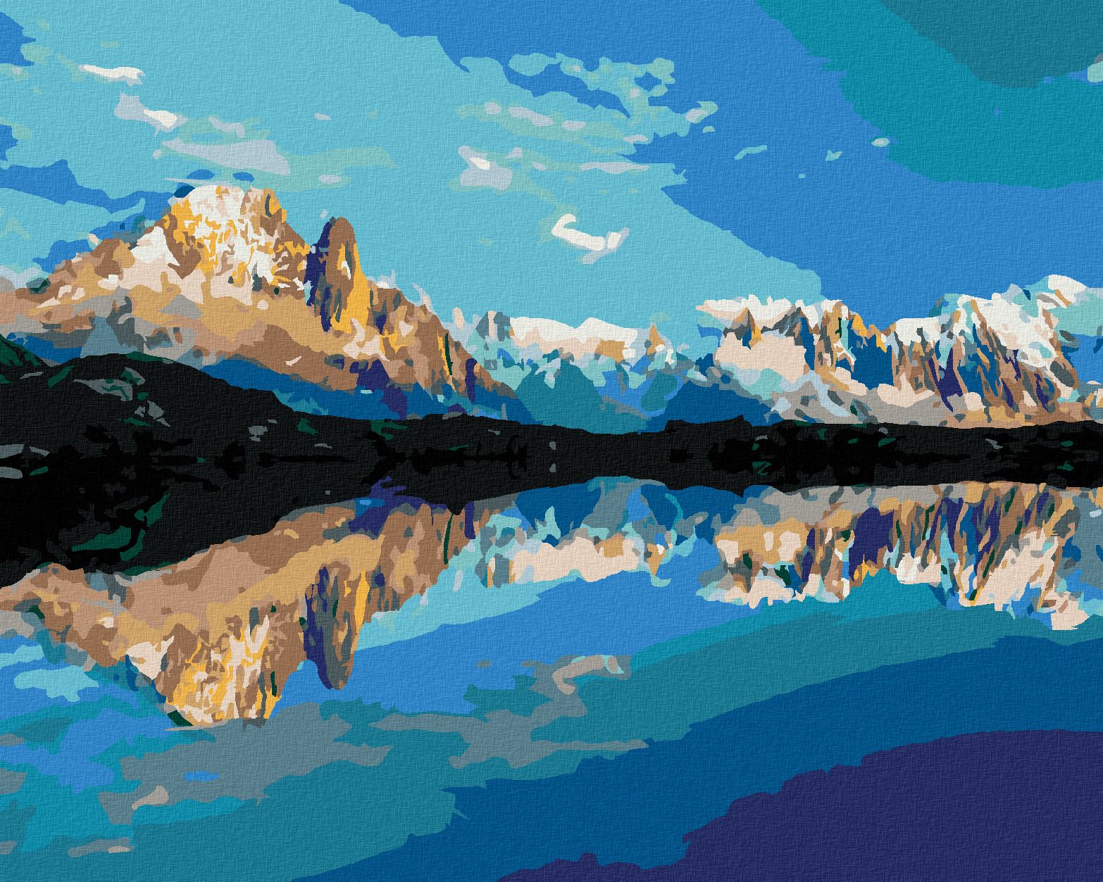 zuty Malování podle čísel - LETNÍ PANORAMA JEZERA LAC BLANC - Rozměr: 40x50 cm, Rámování: Varianta: vypnuté plátno na rám - obrázek 1