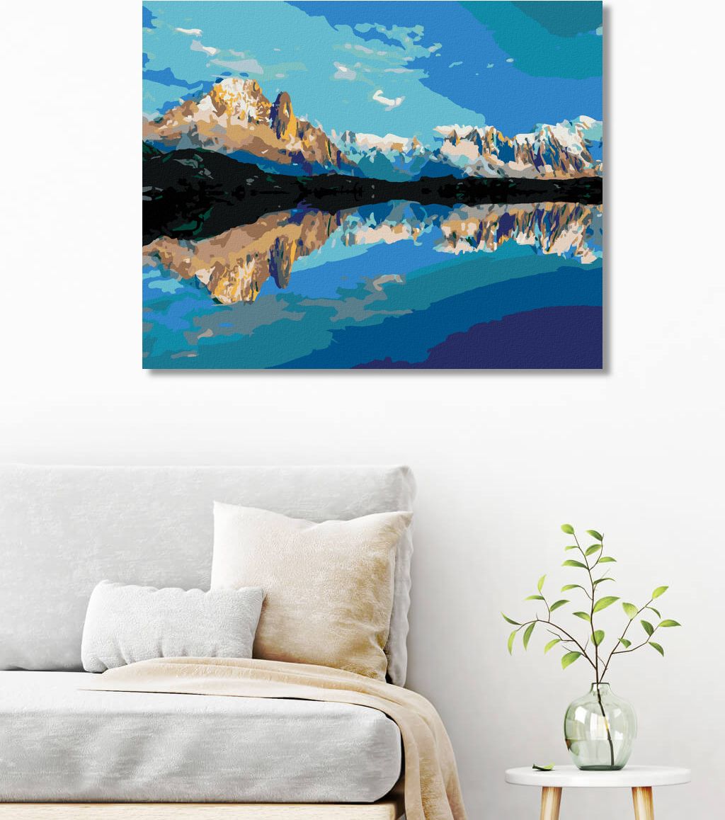zuty Malování podle čísel - LETNÍ PANORAMA JEZERA LAC BLANC - Rozměr: 40x50 cm, Rámování: Varianta: vypnuté plátno na rám - obrázek 3