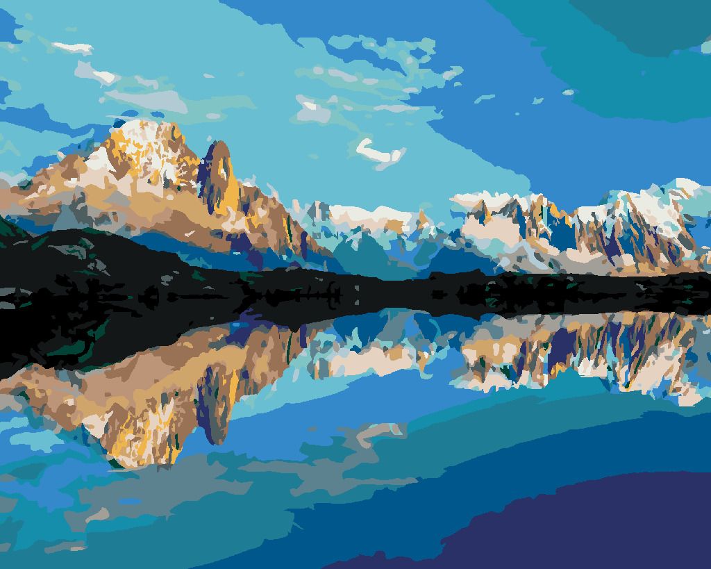zuty Malování podle čísel - LETNÍ PANORAMA JEZERA LAC BLANC - Rozměr: 40x50 cm, Rámování: Varianta: vypnuté plátno na rám - obrázek 4