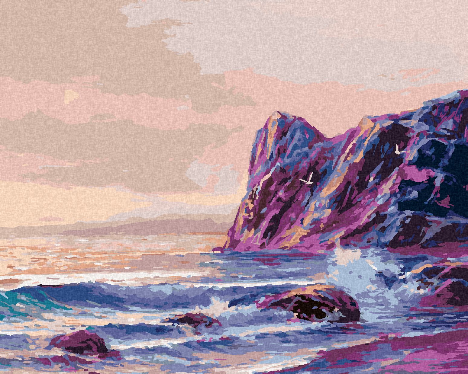 zuty Malování podle čísel - BAREVNÝ ZÁPAD SLUNCE NAD MOŘEM - Rozměr: 40x50 cm, Rámování: Varianta: vypnuté plátno na rám - obrázek 1
