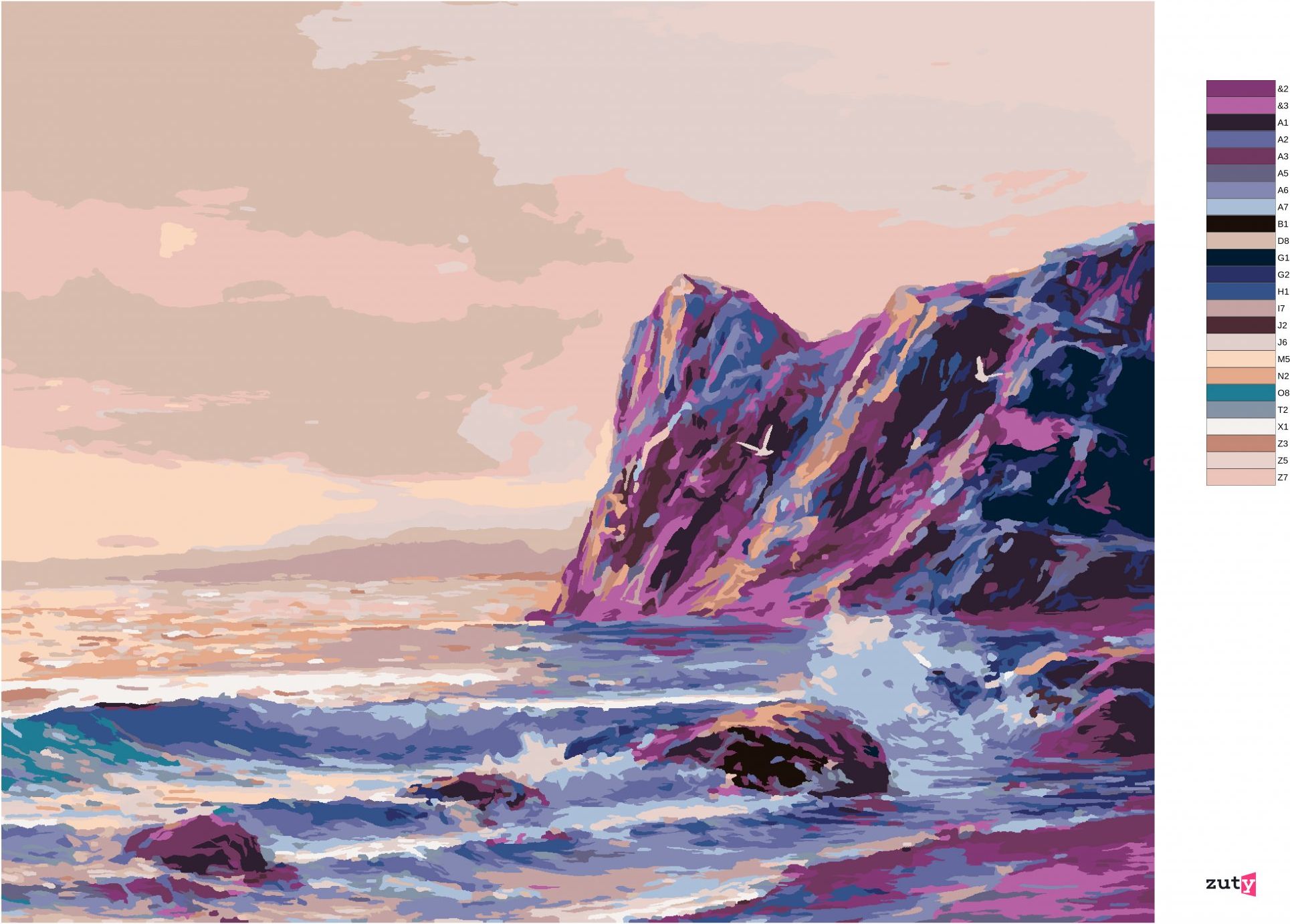 zuty Malování podle čísel - BAREVNÝ ZÁPAD SLUNCE NAD MOŘEM - Rozměr: 40x50 cm, Rámování: Varianta: vypnuté plátno na rám - obrázek 10